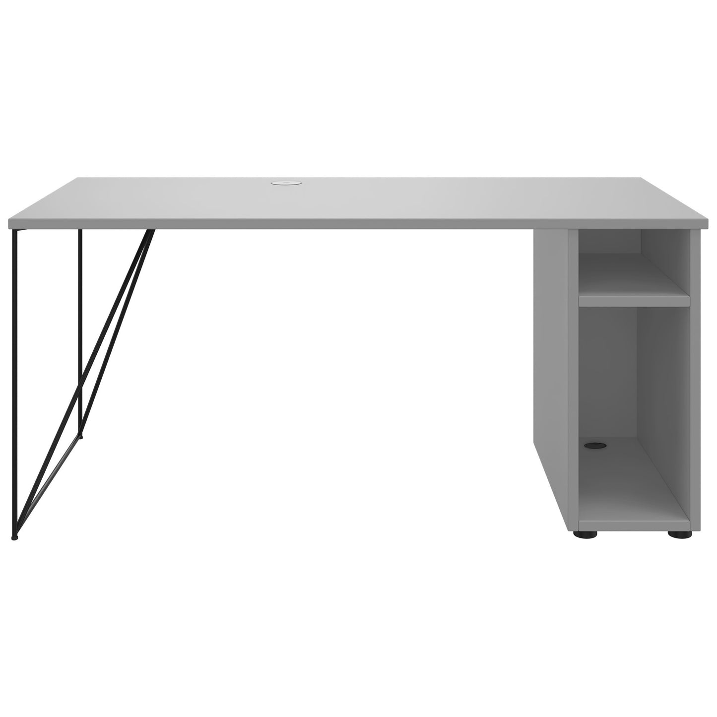 Bureau AIR | 1600 - 1800 mm, compartiment ordinateur, gris perle