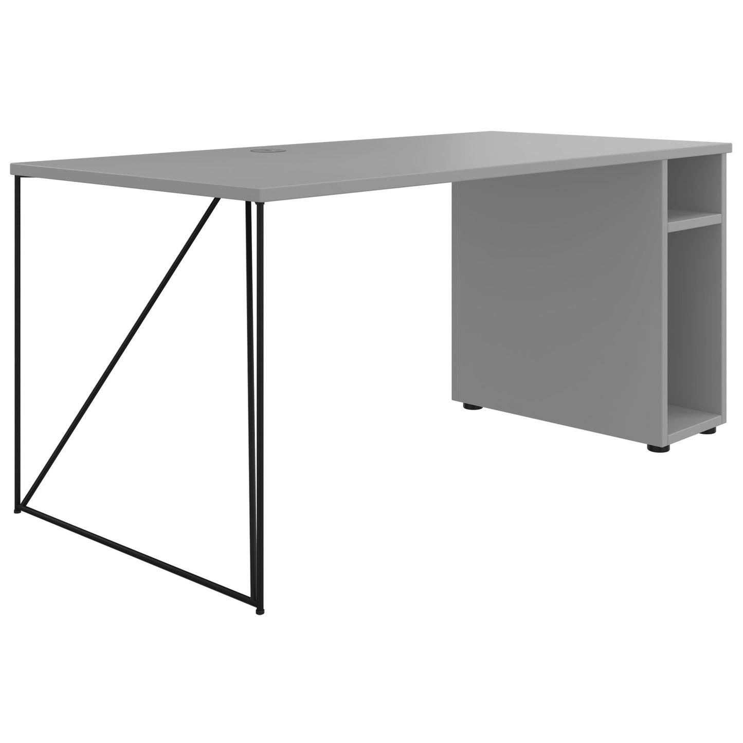 Bureau AIR | 1600 - 1800 mm, compartiment ordinateur, gris perle