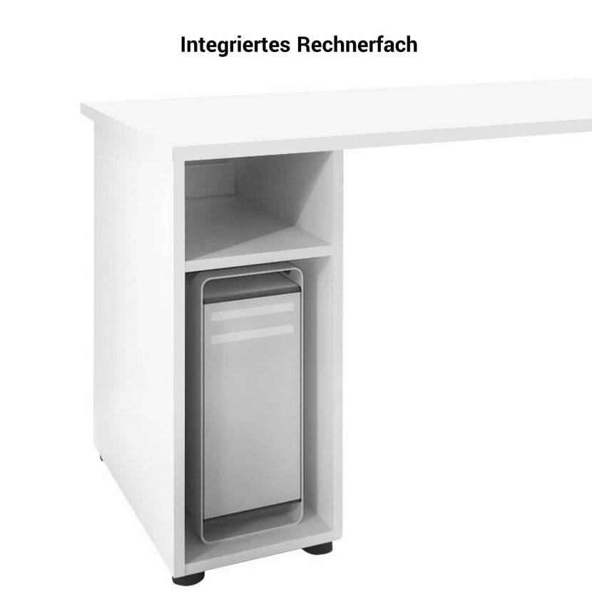 AIR Schreibtisch | 1600 - 1800 mm, Rechnerfach, Perlgrau