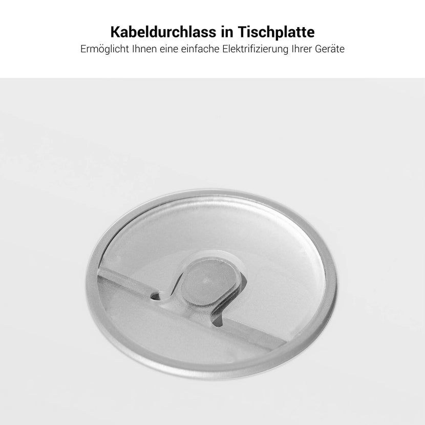 AIR Schreibtisch | 1600 - 1800 mm, Rechnerfach, Perlgrau