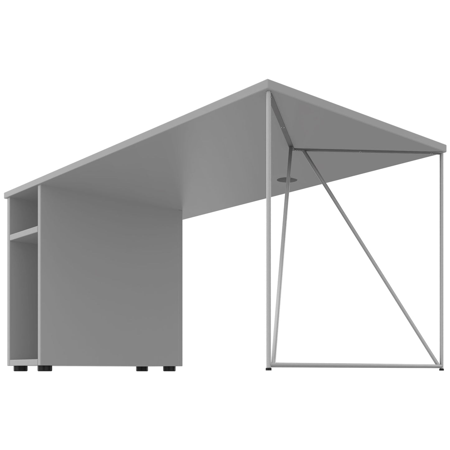 Bureau AIR | 1600 - 1800 mm, compartiment ordinateur, gris perle