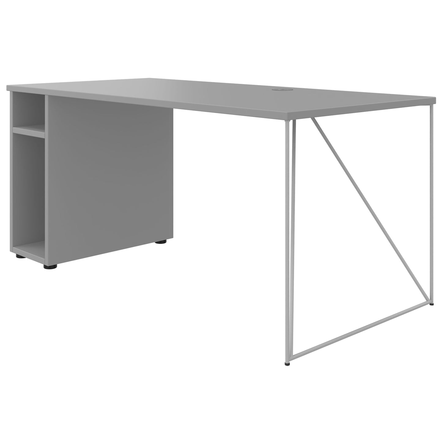 Bureau AIR | 1600 - 1800 mm, compartiment ordinateur, gris perle