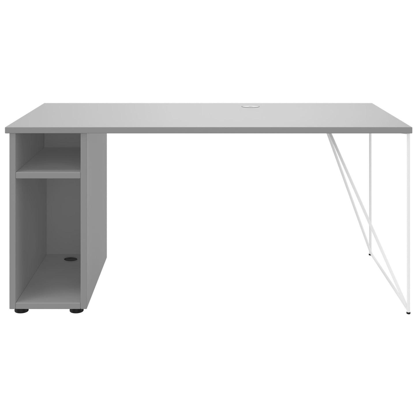 Bureau AIR | 1600 - 1800 mm, compartiment ordinateur, gris perle