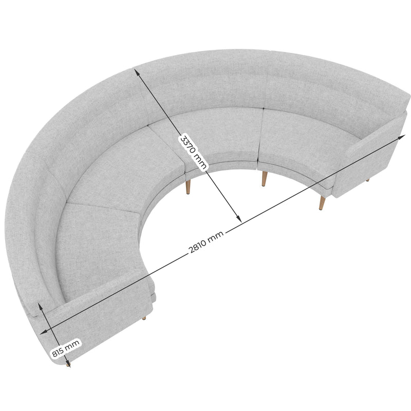 ARCIPELAGO Sofa | Gebogene Form, 4-Sitzer, niedrige Rückenlehne - 12 Main Image