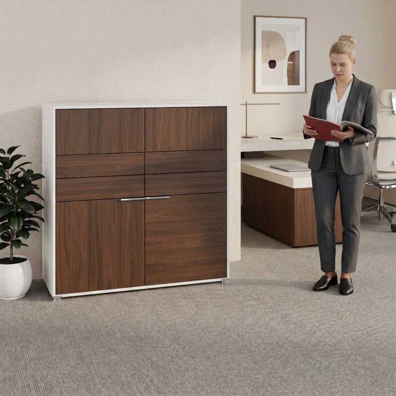 ARCOSIA Highboard | 1170 x 1200 mm, Schubladen mit Push-to-Open - 2 Main Image