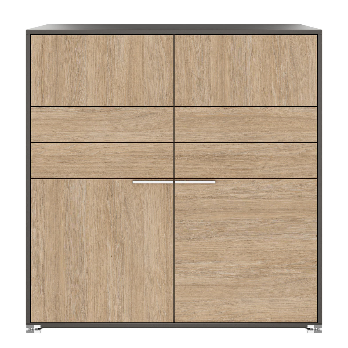ARCOSIA Highboard | 1170 x 1200 mm, Schubladen mit Push-to-Open - 3 Lightbox Main Image