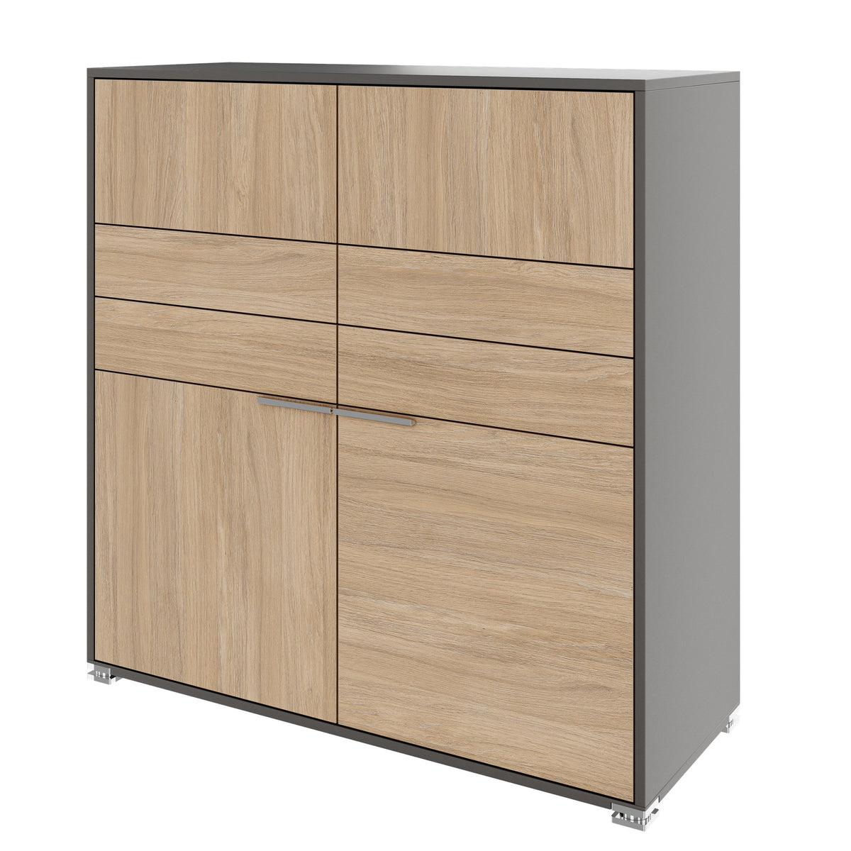 ARCOSIA Highboard | 1170 x 1200 mm, Schubladen mit Push-to-Open - 5 Lightbox Main Image