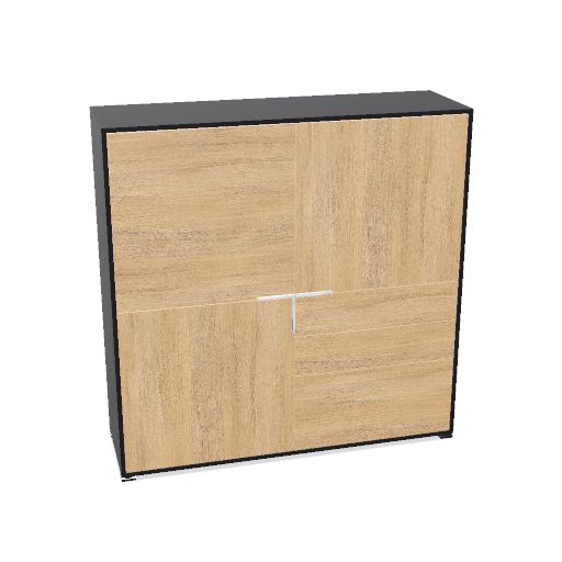 ARCOSIA Highboard | 1515 x 1515 mm, Schubladen mit Push-to-Open
