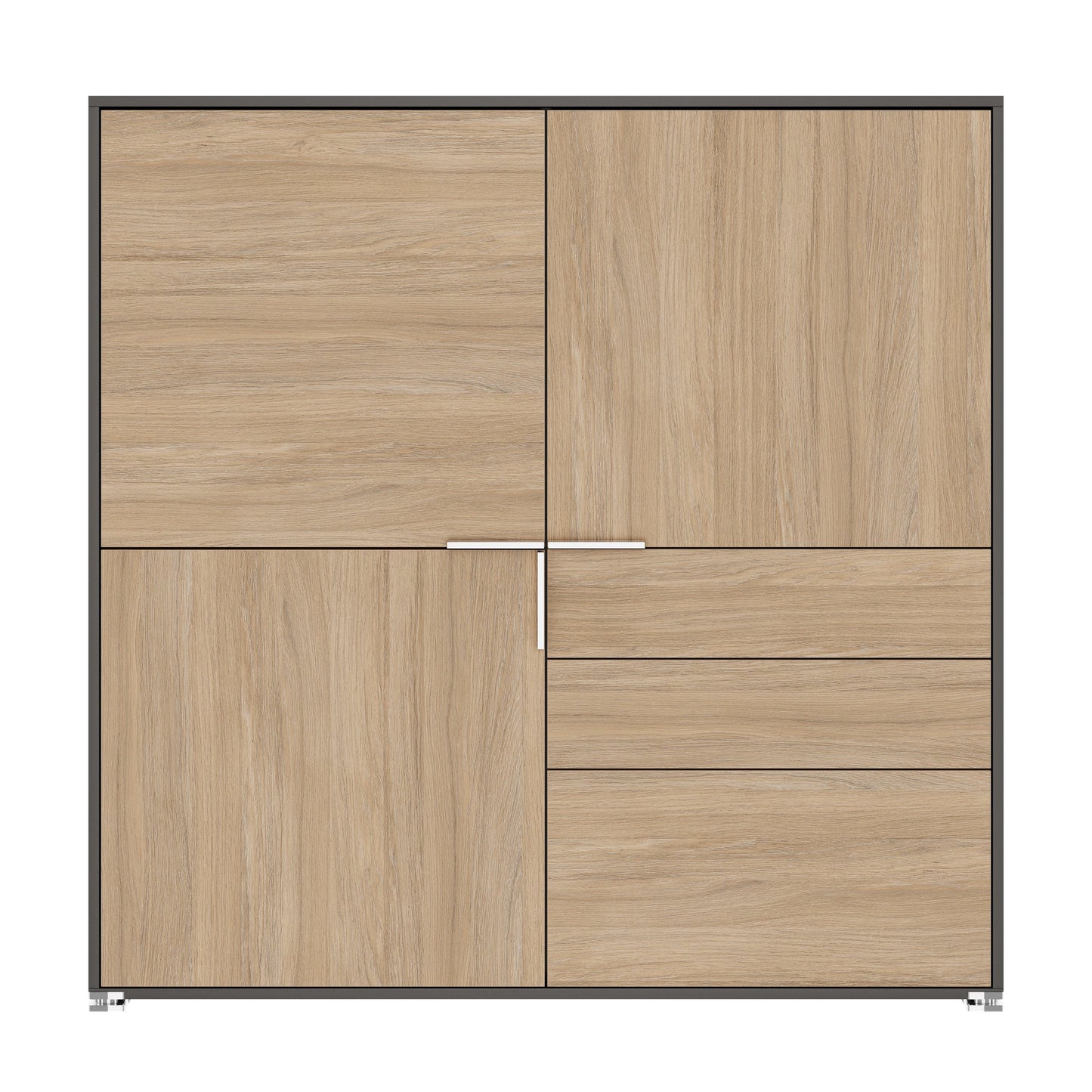 ARCOSIA Highboard | 1515 x 1515 mm, Schubladen mit Push-to-Open