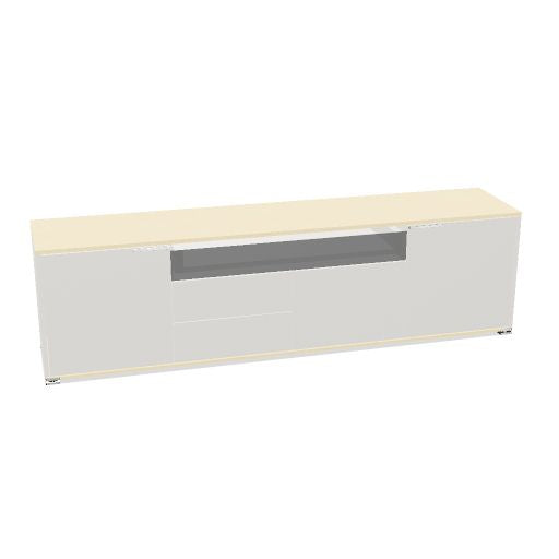 ARCOSIA Sideboard | 2215 x 615 mm, Schublade mit Glasfront, Push-to-Openpen