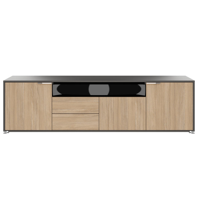 ARCOSIA Sideboard | 2215 x 615 mm, Schublade mit Glasfront, Push-to-Openpen - 3 Main Image