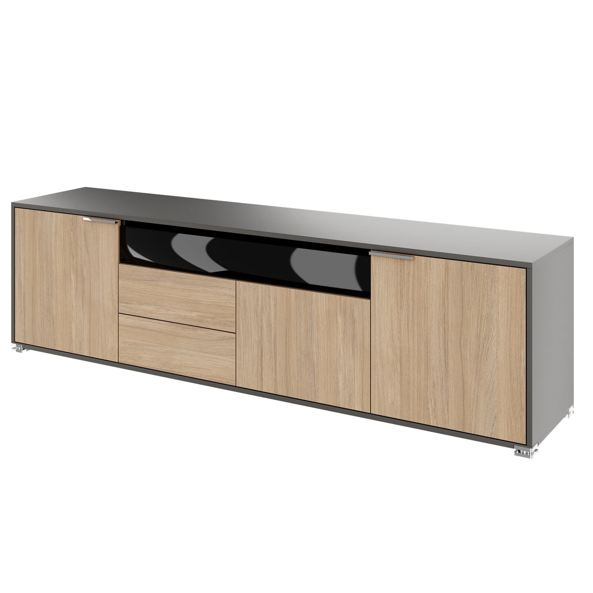 ARCOSIA Sideboard | 2215 x 615 mm, Schublade mit Glasfront, Push-to-Openpen - 5 Lightbox Main Image