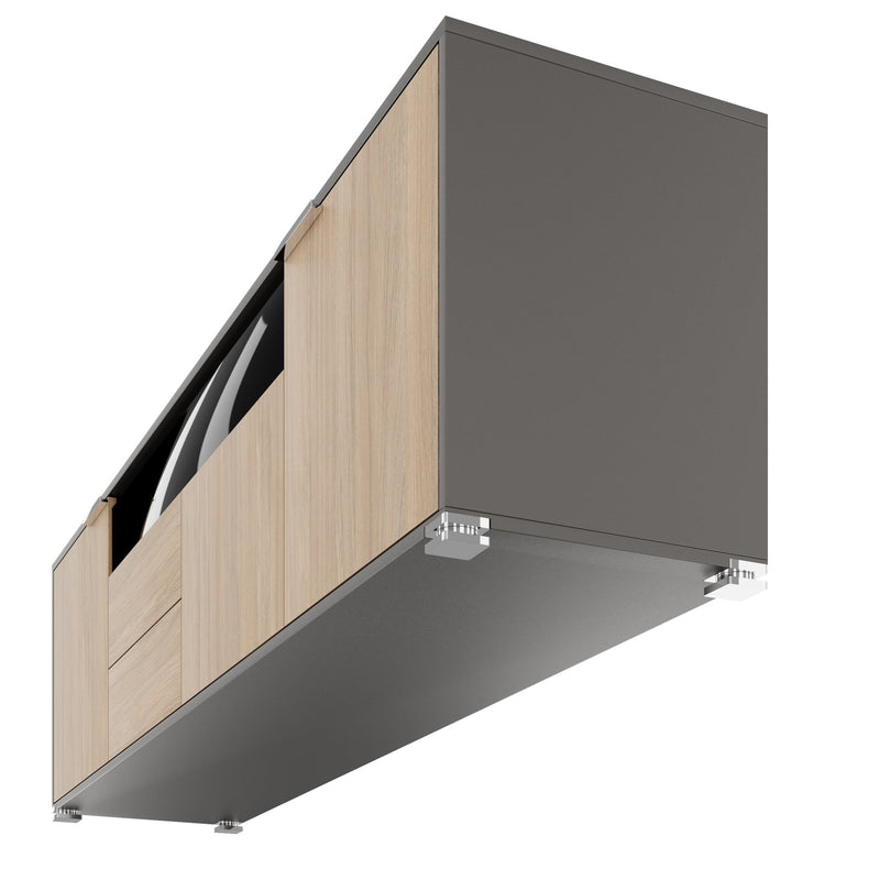 ARCOSIA Sideboard | 2215 x 615 mm, Schublade mit Glasfront, Push-to-Openpen - 7 Main Image