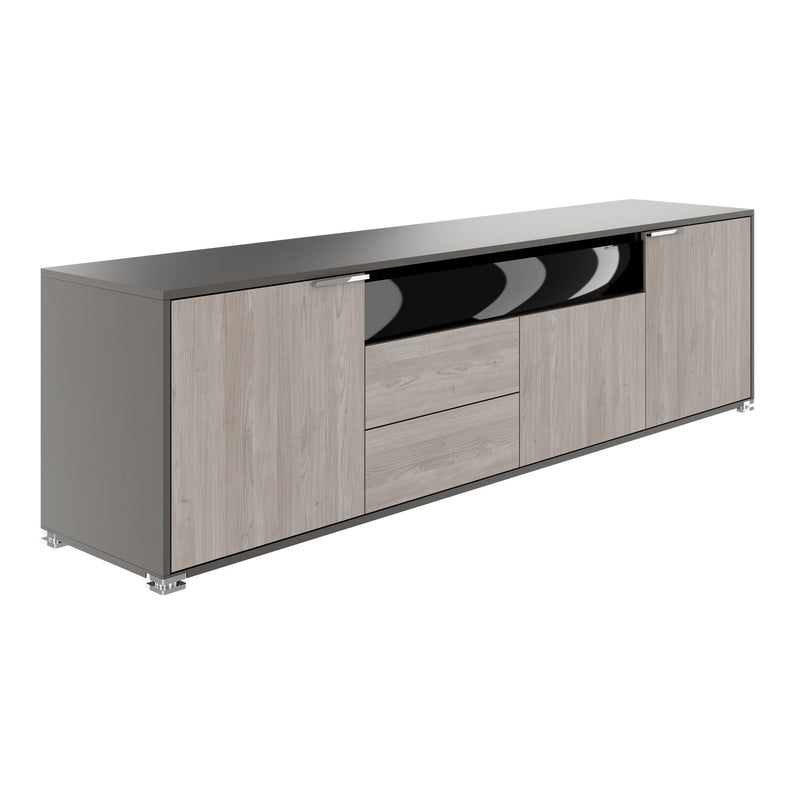 ARCOSIA Sideboard | 2215 x 615 mm, Schublade mit Glasfront, Push-to-Openpen - 10 Main Image