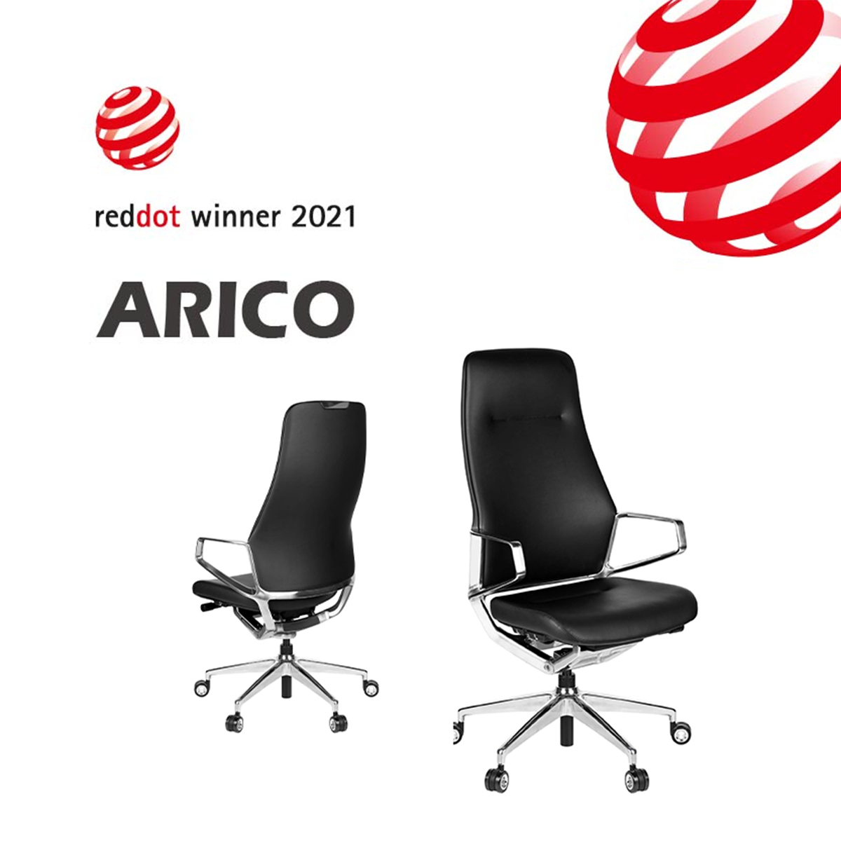 Chaise de bureau pivotante ARICO | Mécanisme synchrone, beige