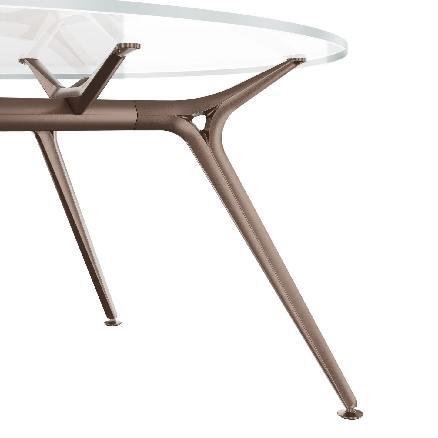 ARKONIS Besprechungstisch | 1000-1600 x 745 mm, rund, Glasplatte