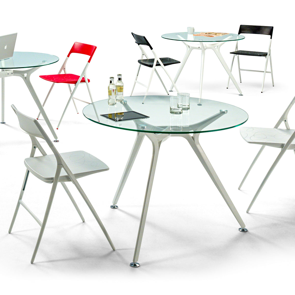 ARKONIS Besprechungstisch | 1000-1600 x 745 mm, rund, Glasplatte