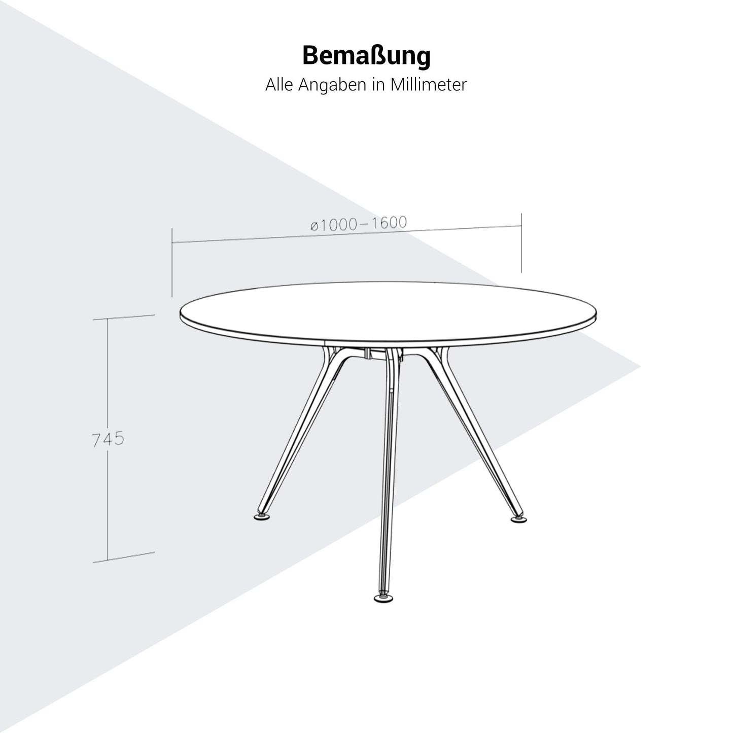 ARKONIS Besprechungstisch | 1000-1600 x 745 mm, rund