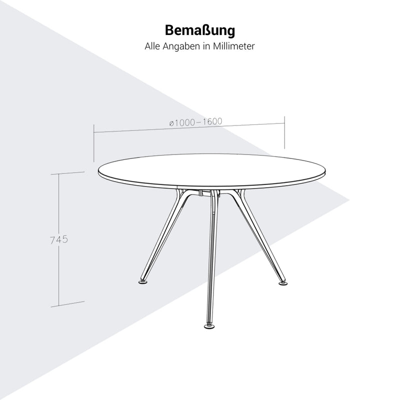 ARKONIS Besprechungstisch | 1000-1600 x 745 mm, rund - 18 Main Image