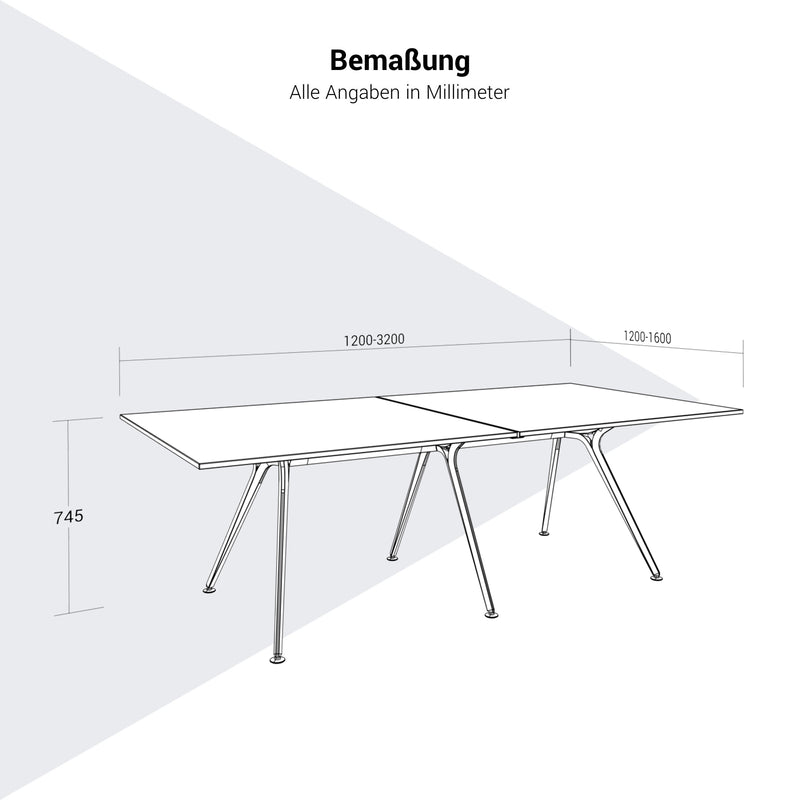 ARKONIS Konferenztisch | 1200-3200 x 1200-1600 mm (4-10 Personen) - 20 Main Image