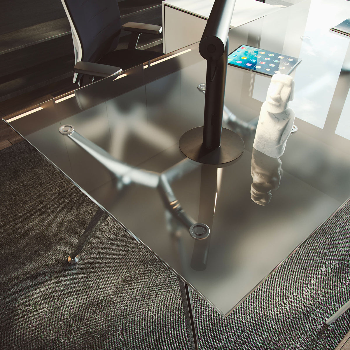 ARKONIS Schreibtisch | 2000-2200 x 745 mm, Glasplatte