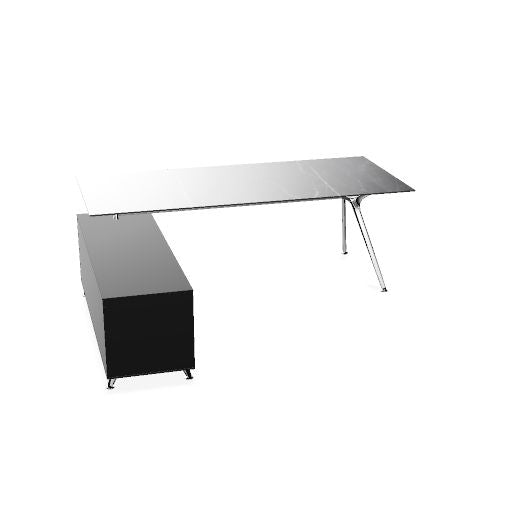 ARKONIS Schreibtisch | 2000-2200 x 745 mm, optionale Kabelklappe und Kniesichtblende