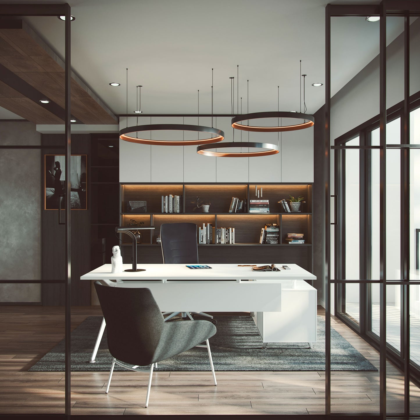ARKONIS Schreibtisch mit Sideboard | 2000-2200 x 745 mm