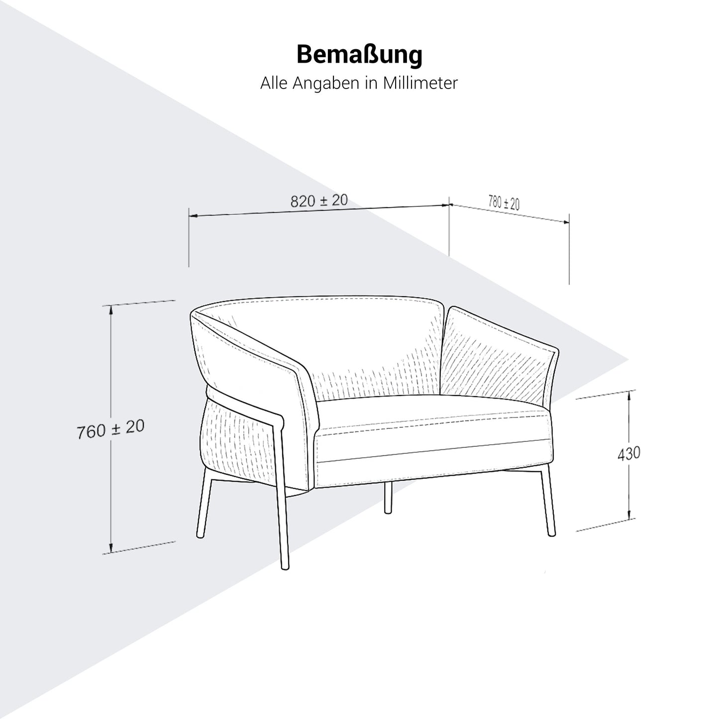 Poltrona lounge ARLON | Base a 4 gambe, portata massima 150 kg