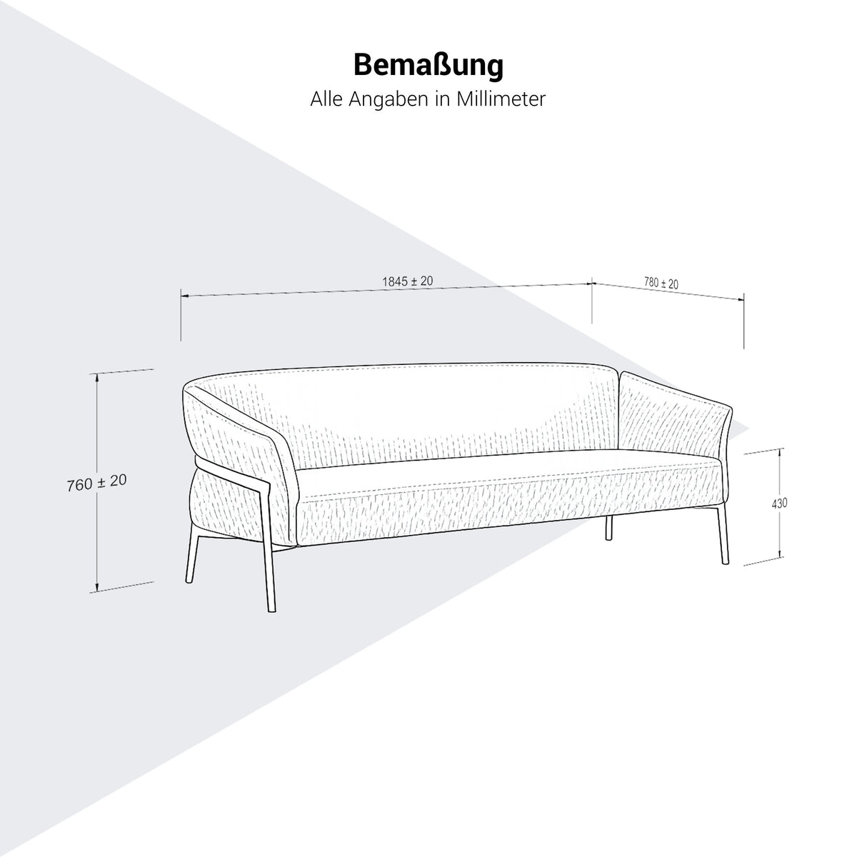 ARLON Sofa | 4-leg frame, supports up to 450 kg - 6 Lightbox Main Image