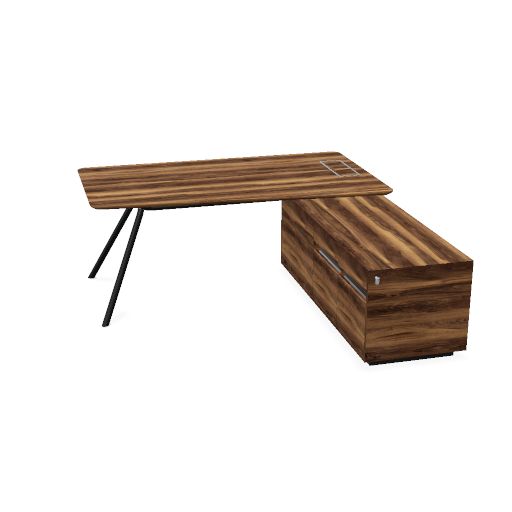 ARQUS Chefschreibtisch | 1800-2200 x 760 mm, Echtholzfurnier