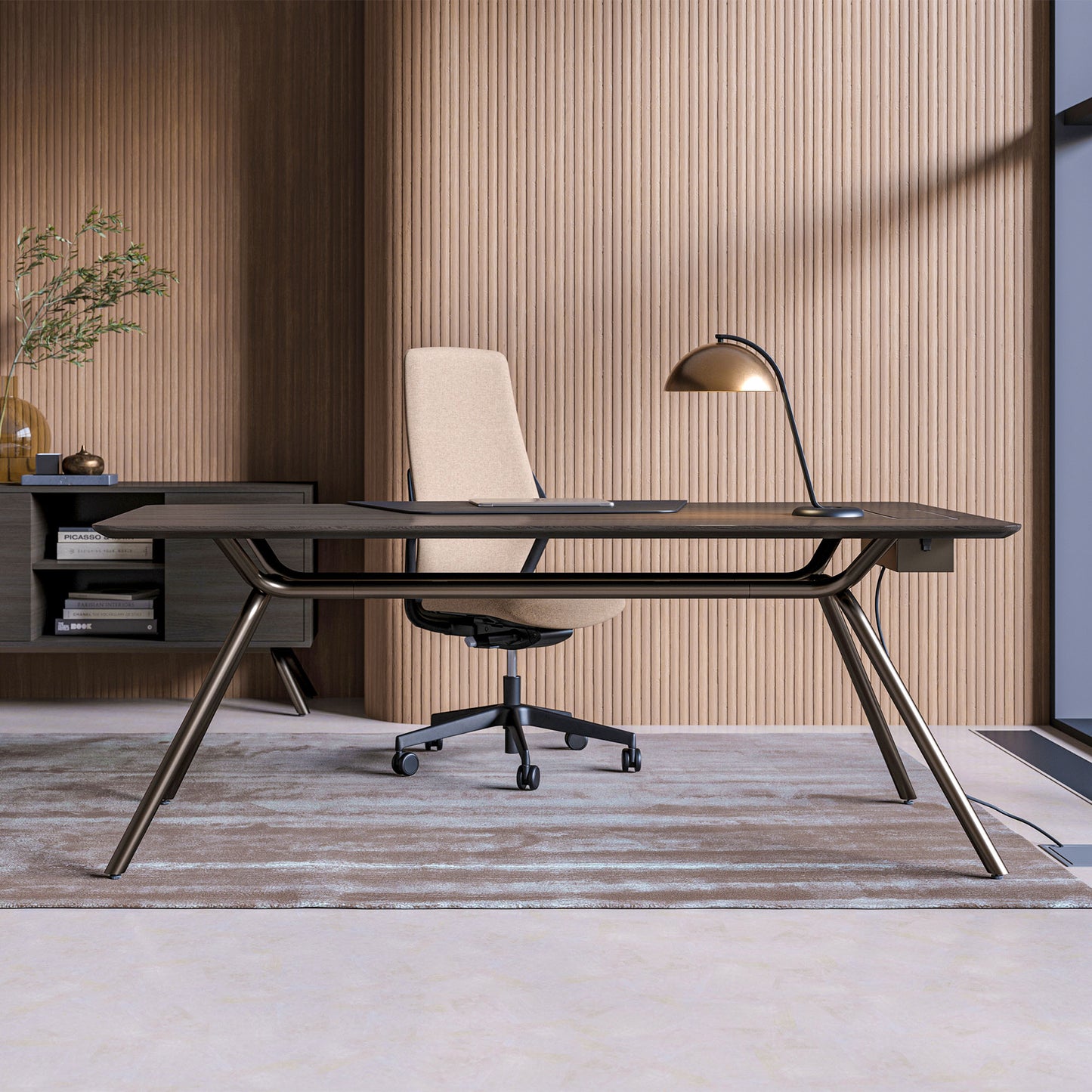 ARQUS Chefschreibtisch | 1800-2200 x 760 mm, Echtholzfurnier