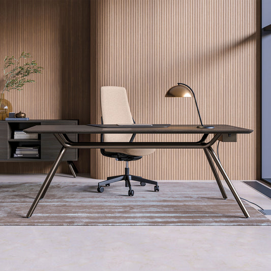 ARQUS Chefschreibtisch | 1800-2200 x 760 mm, Echtholzfurnier