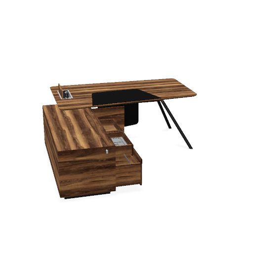 ARQUS Chefschreibtisch | 1930-2330 x 760 mm, Integriertes Sideboard, Echtholzfurnier