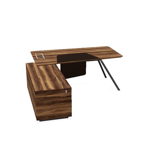 ARQUS Chefschreibtisch | 1930-2330 x 760 mm, Integriertes Sideboard, Echtholzfurnier