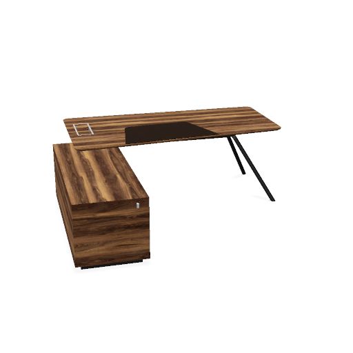 ARQUS Chefschreibtisch | 1930-2330 x 760 mm, Integriertes Sideboard, Echtholzfurnier