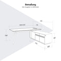 ARQUS Chefschreibtisch | 1930-2330 x 760 mm, Integriertes Sideboard, Echtholzfurnier - 20 Thumbnail Image