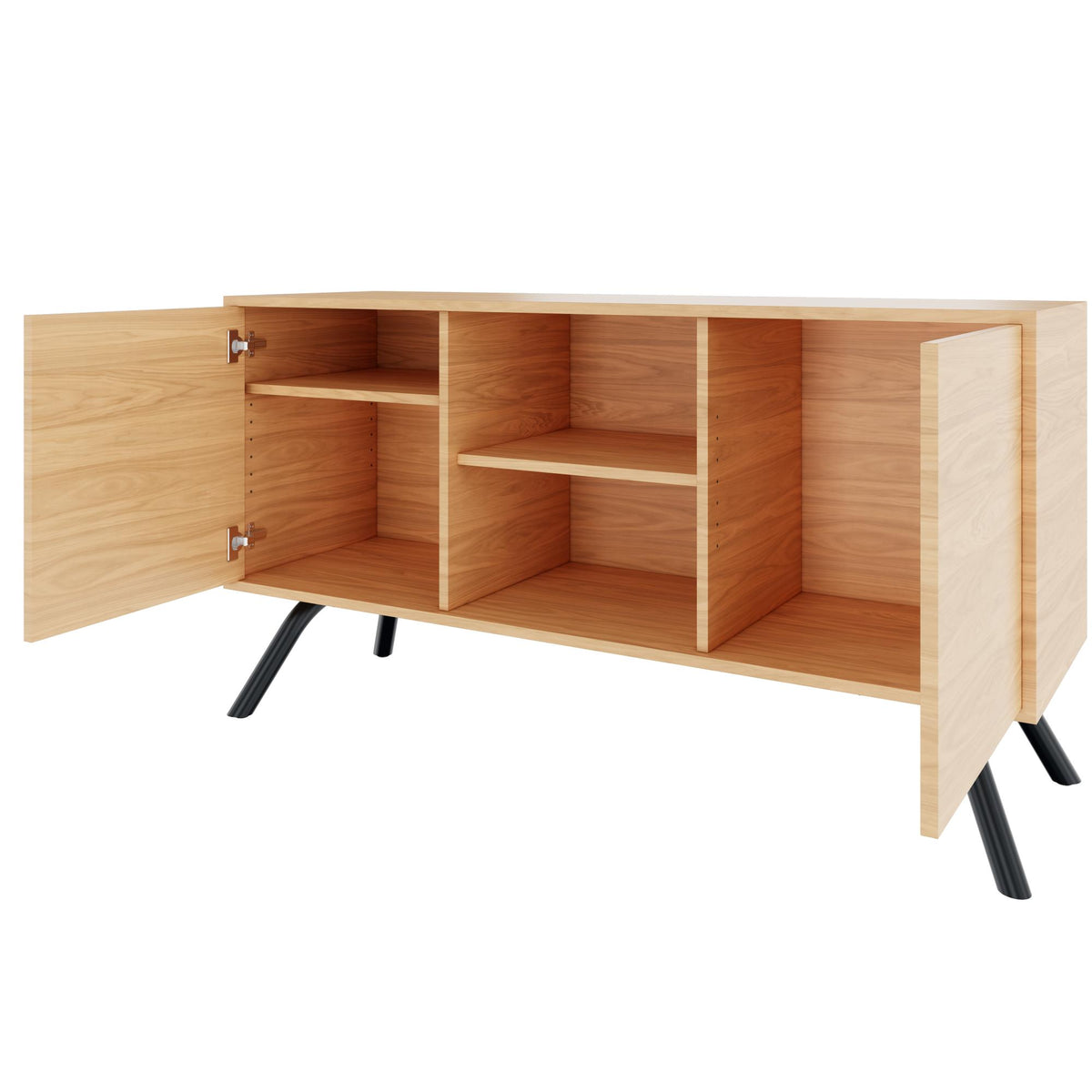 ARQUS Lowboard | 1400 x 760 mm, Push-To-Open, Echtholzfurnier - 4 Lightbox Main Image