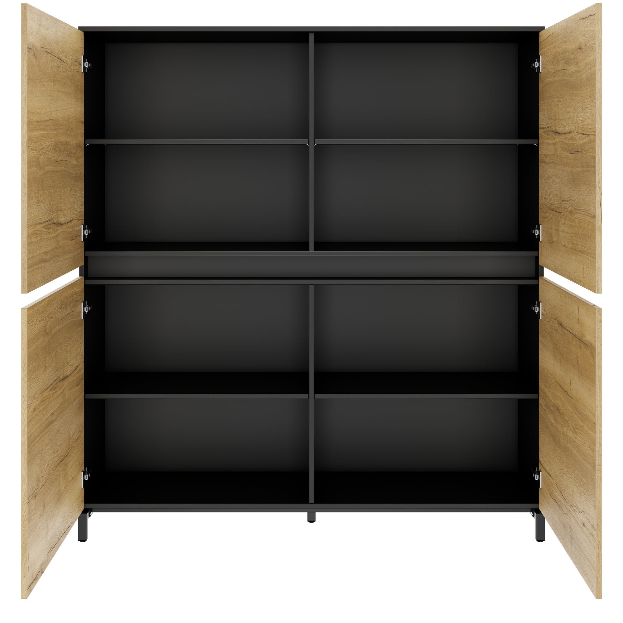 ART Aktenschrank | 4 OH, 1600 x 1760 mm, Wildeiche-Dunkelgrau