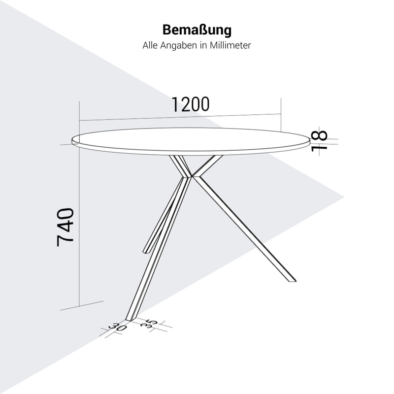 ART Tableau de réunion | Rond, Ø 1200 mm, gris foncé - 7 Main Image