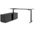 ART Chief desk with sideboard | 2240 x 1800 mm, electrically height adjustable, dark gray