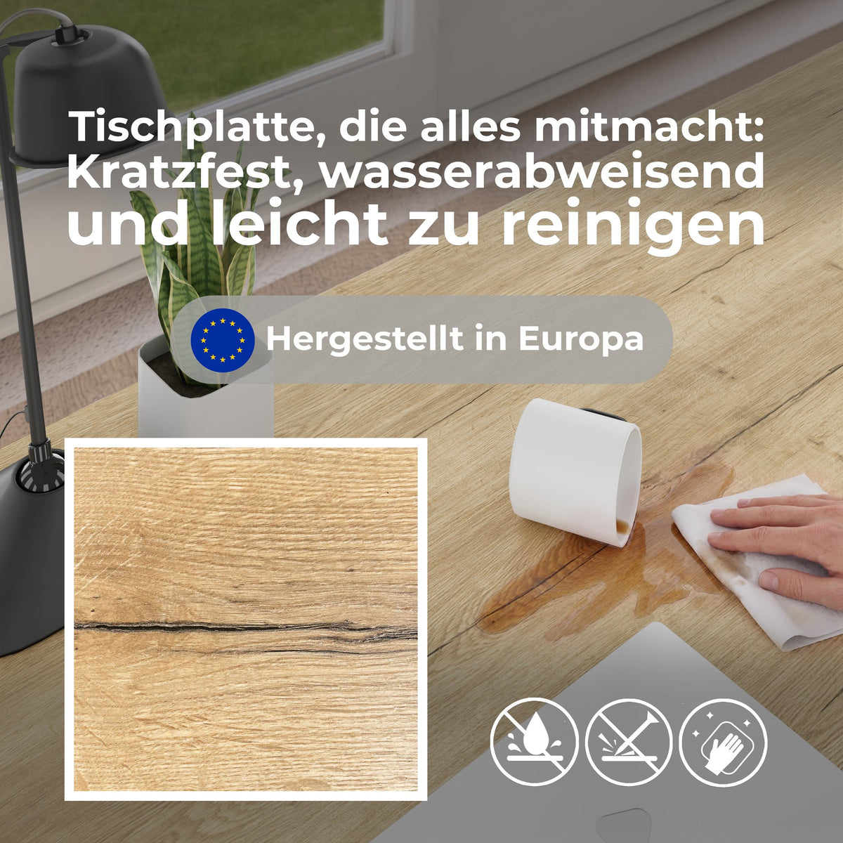ART Chef-Schreibtisch mit Sideboard | 2130 x 1800 mm, elektrisch höhenverstellbar, Wildeiche