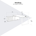 ART Chef-Schreibtisch | 2240 x 1800 mm, Integriertes Lowboard, Dunkelgrau - 12 Thumbnail Image