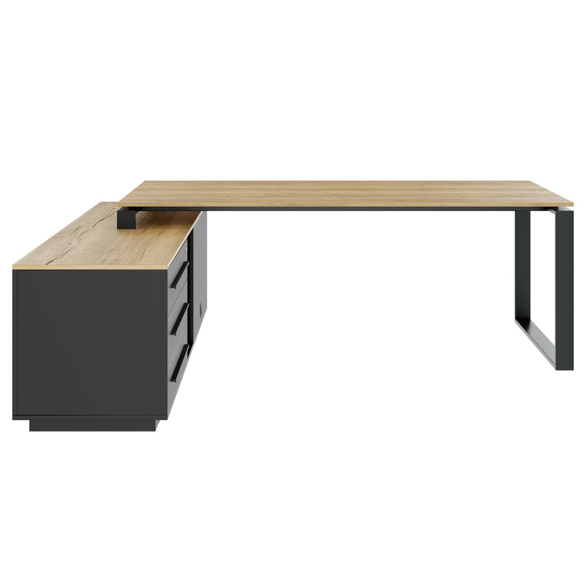 ART Descrizione principale | 2240 x 1800 mm, integrated lowboard, wild oak dark gray