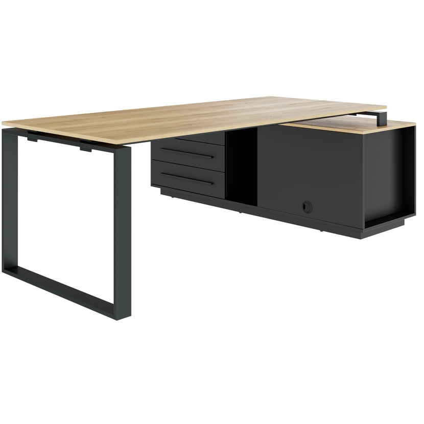 ART Descrizione principale | 2240 x 1800 mm, integrated lowboard, wild oak dark gray