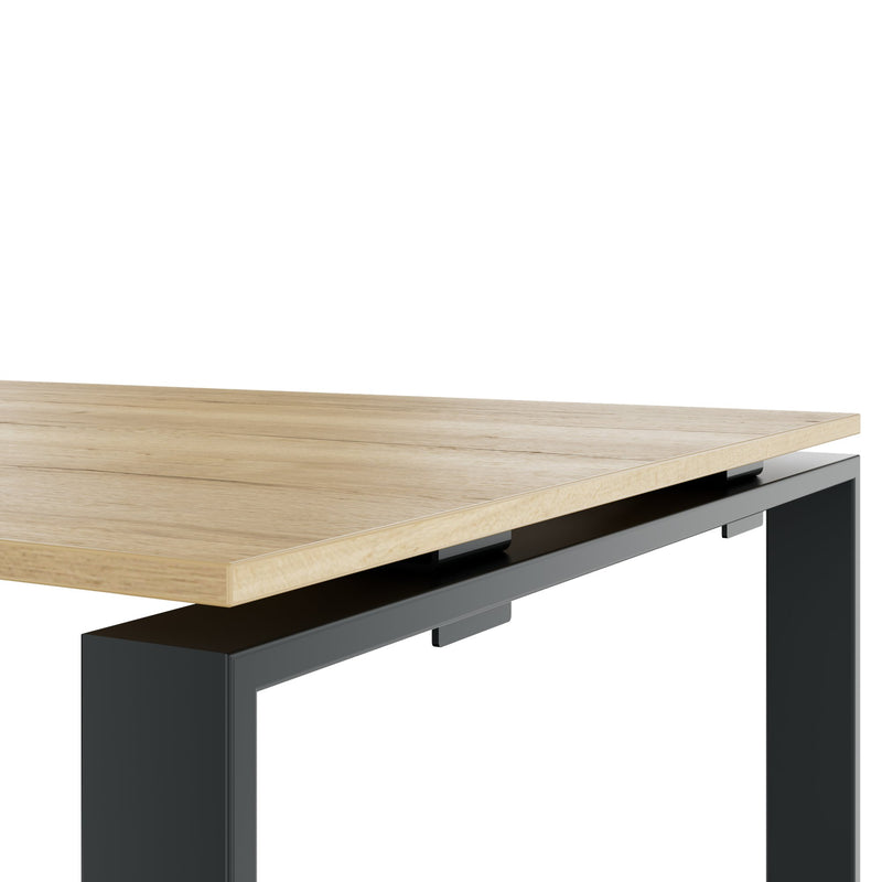 ART Chef-Schreibtisch | 2240 x 1800 mm, Integriertes Lowboard, Wildeiche-Dunkelgrau - 9 Main Image