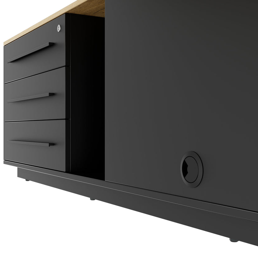 ART Descrizione principale | 2240 x 1800 mm, integrated lowboard, wild oak dark gray