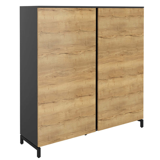 ART Garderobenschrank | 4 OH, 1600 x 1760 mm, Wildeiche-Dunkelgrau
