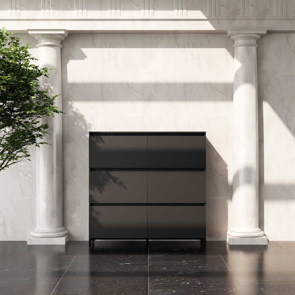ART Highboard | 3 oh, 1600 x 1560 mm, gris foncé - 2 Lightbox Main Image