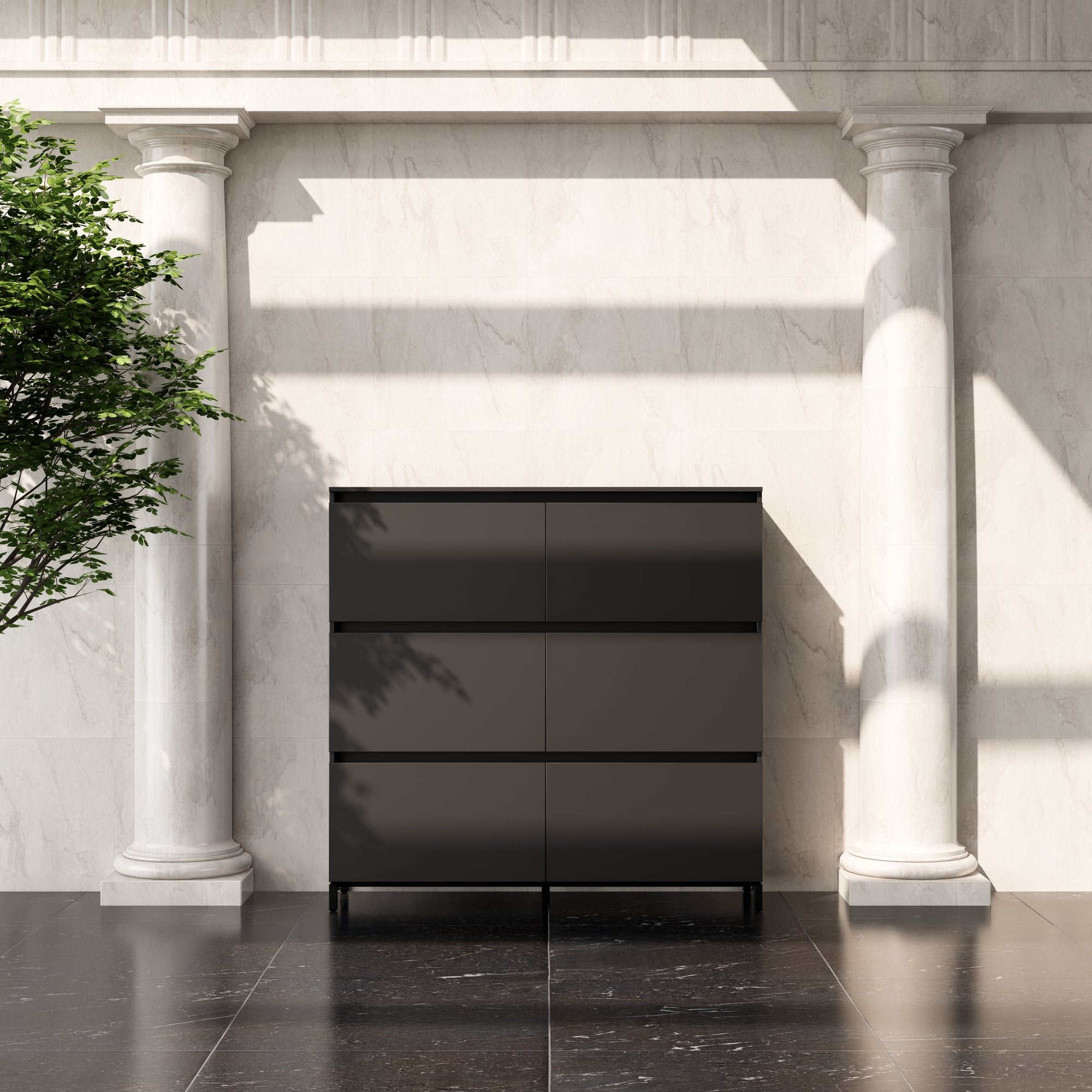 ART Highboard | 3 Oh, 1600 x 1560 mm, dark gray