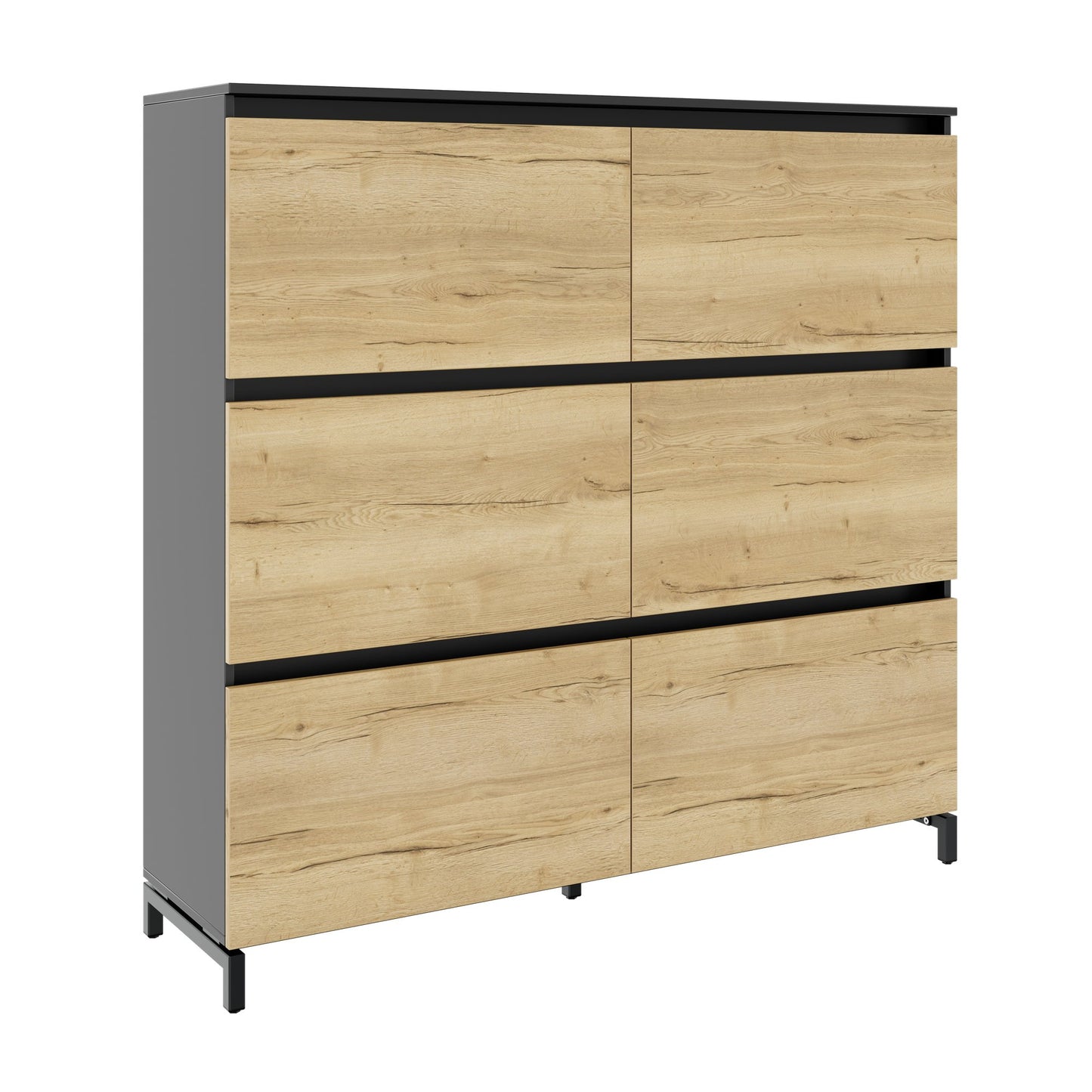 ART Highboard | 3 OH, 1600 x 1560 mm, grigio scuro in quercia selvatica